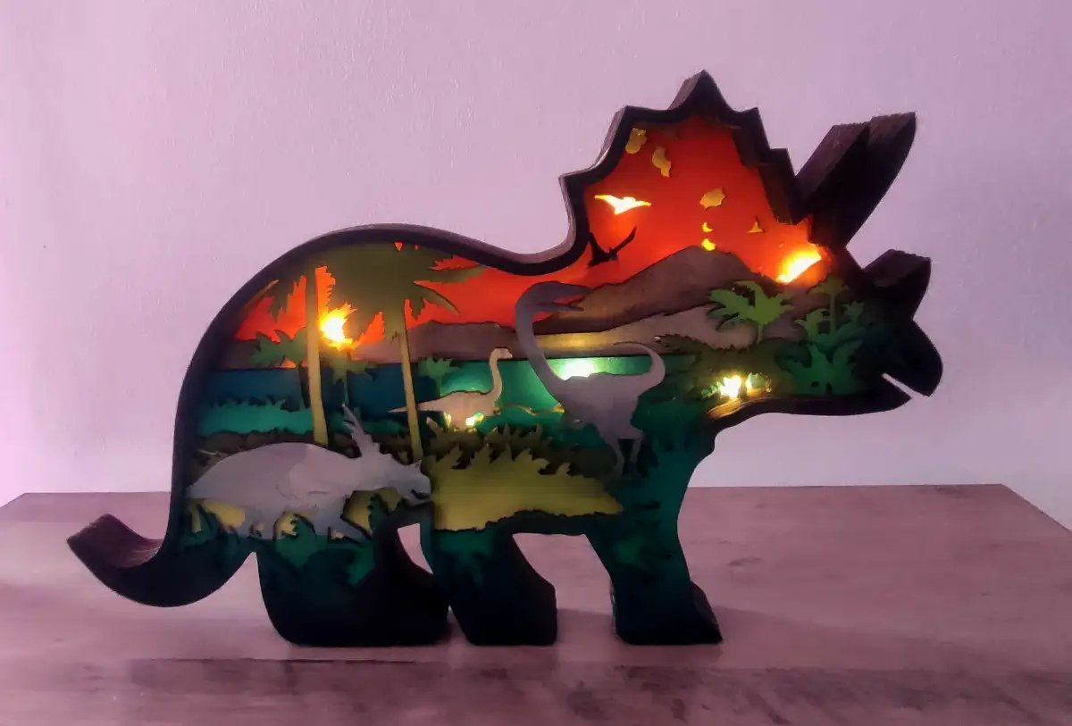Veilleuse Triceratops - JBPA Créations