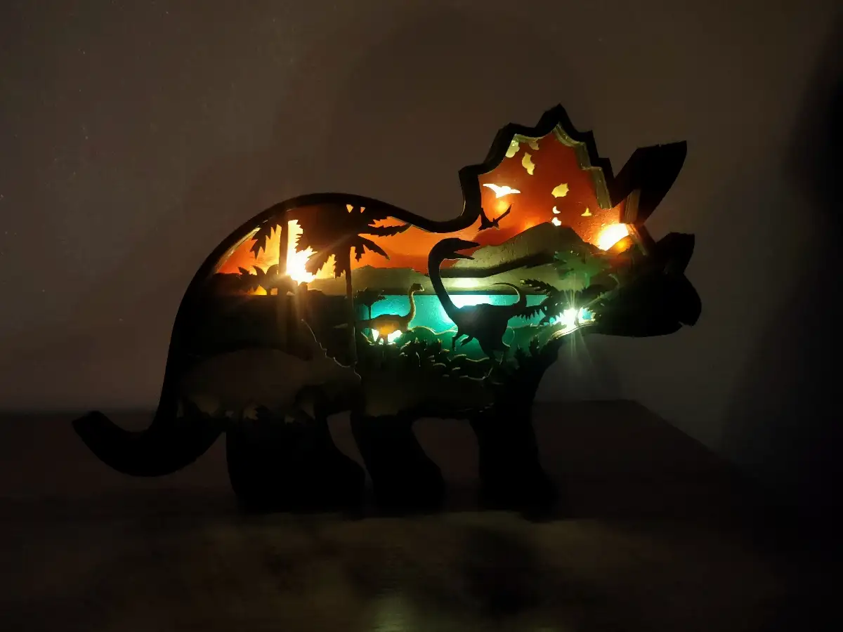 Veilleuse Triceratops - JBPA Créations