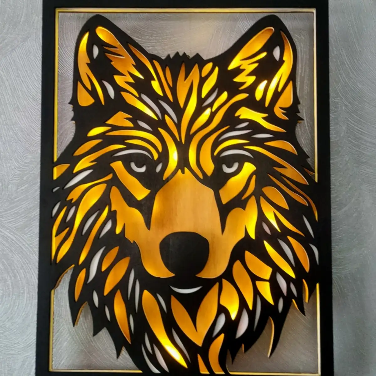 Tableau Loup Rétro - JBPA Créations