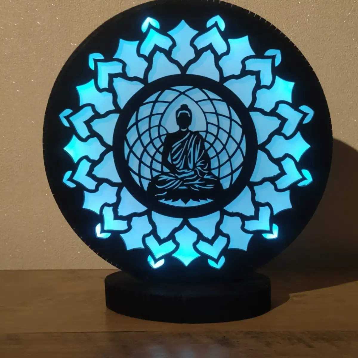 Lampe Petit Bouddha bois noir -JBPA Créations
