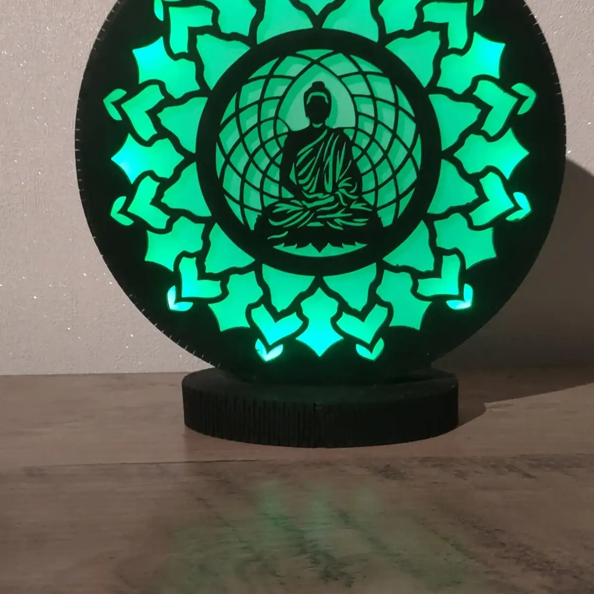 Lampe Petit Bouddha bois noir -JBPA Créations