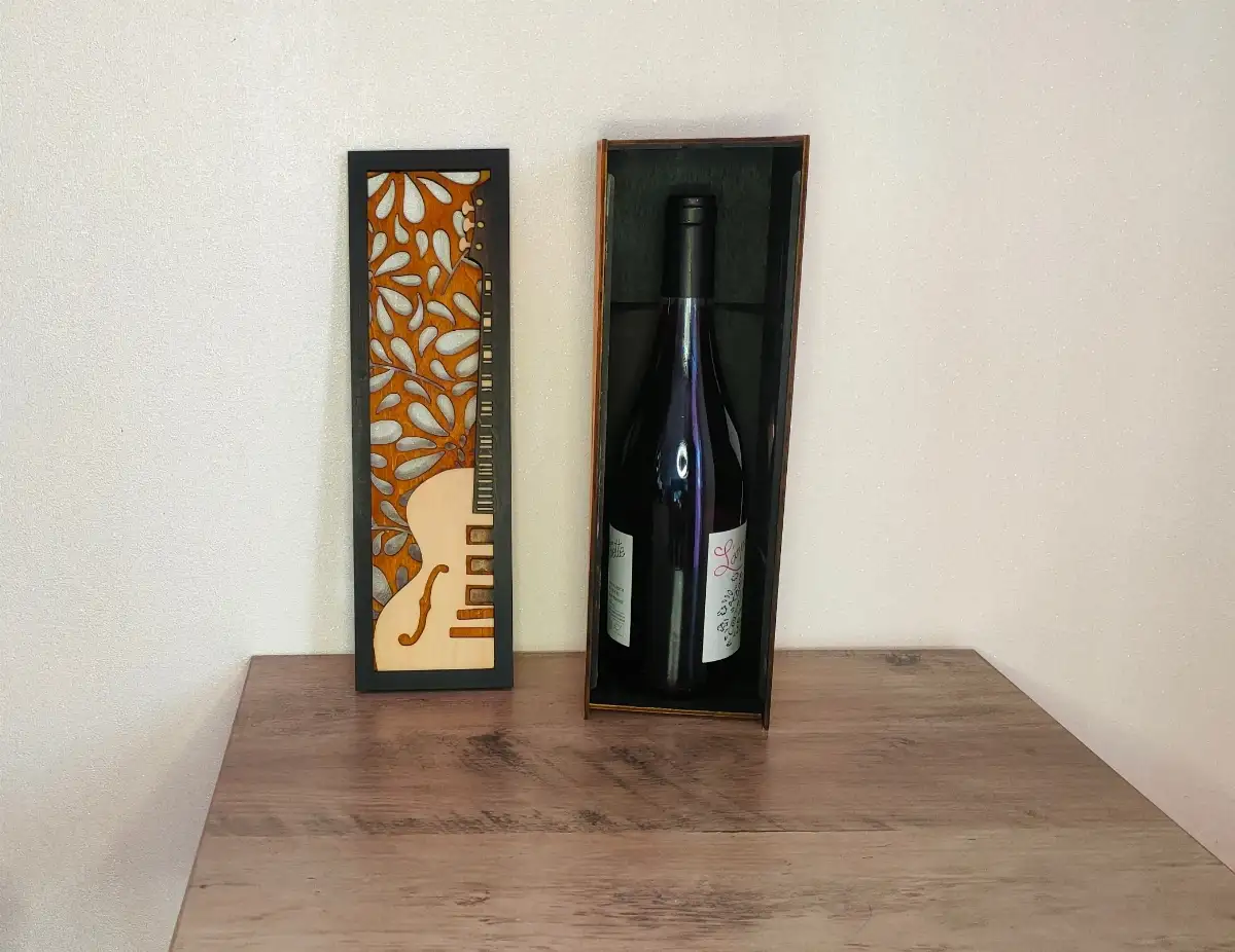 Coffret à vin en bois – Couvercle décoratif multicouche - JBPA Créations