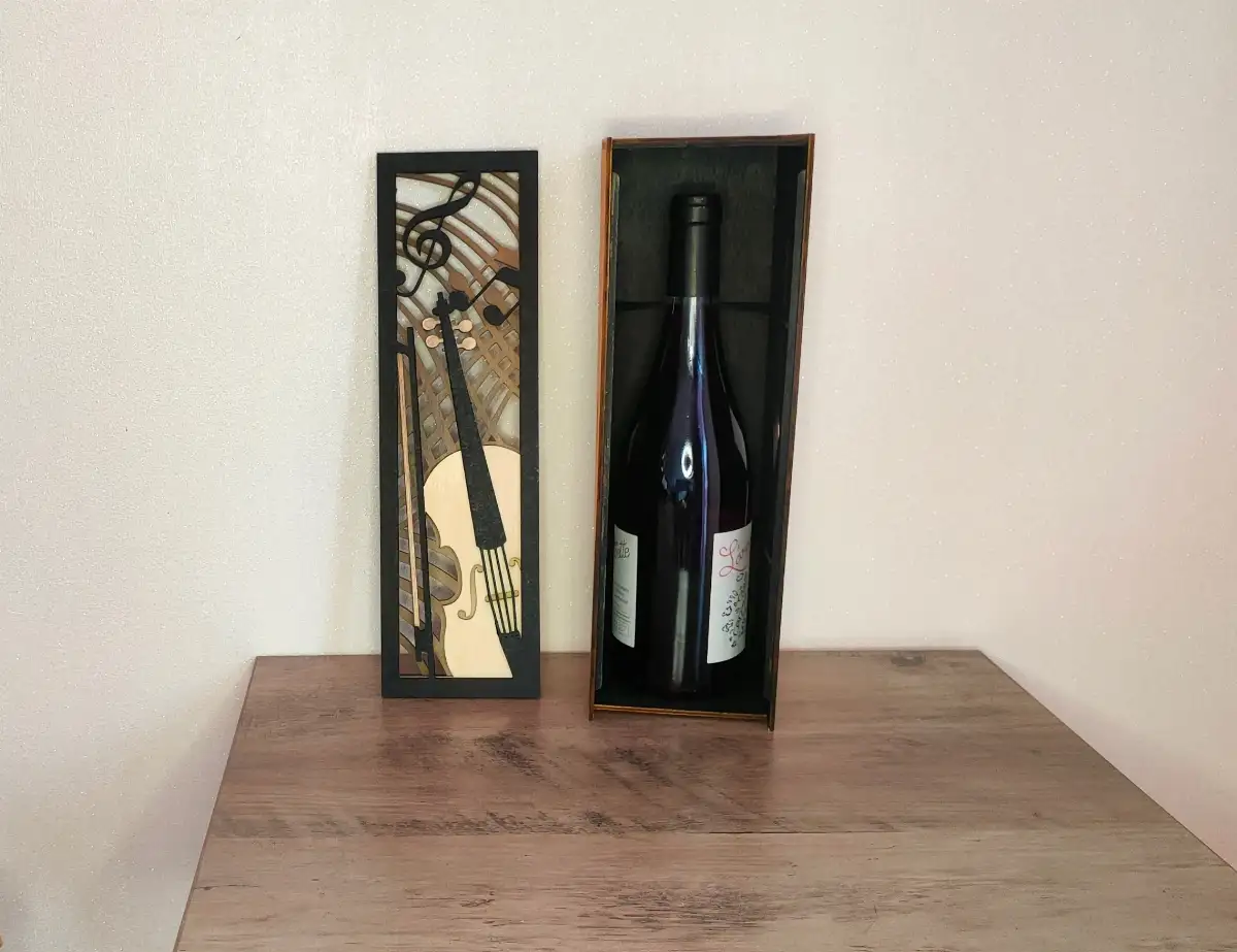Coffret à vin en bois – Couvercle décoratif multicouche - JBPA Créations