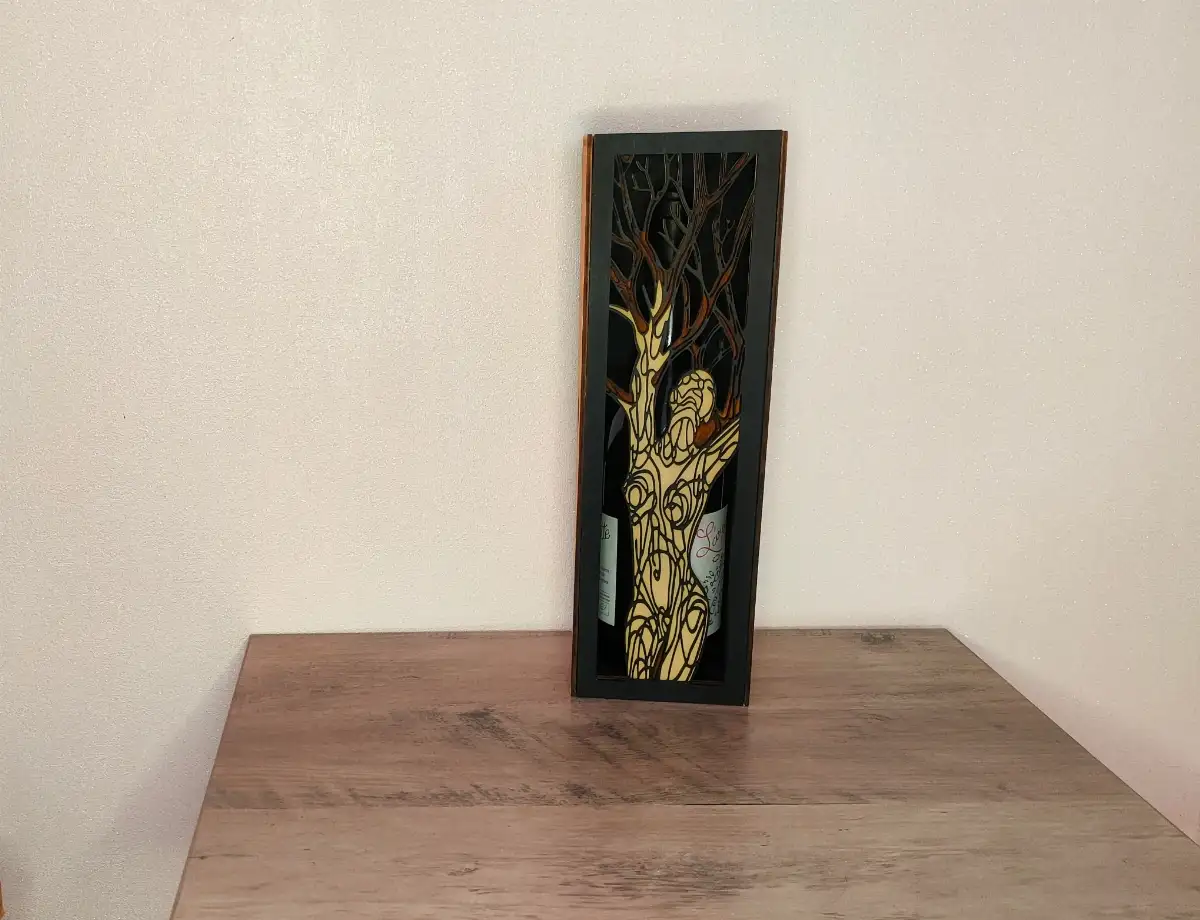 Coffret à vin en bois – Couvercle décoratif multicouche - JBPA Créations